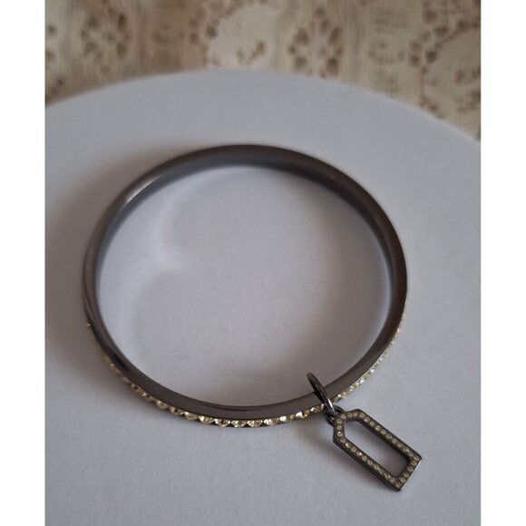 EUC Coach Bracelet Bangle Pave Crystal Lozenge Black 96416 - Picture 2 of 11